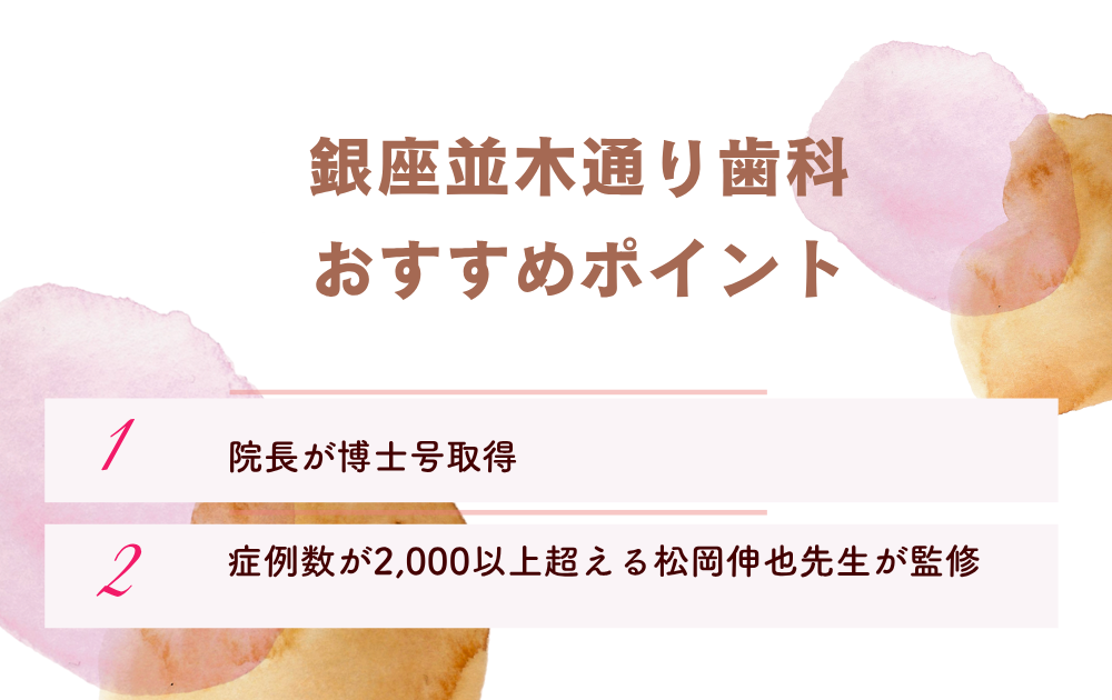 銀座並木通り歯科ポイント