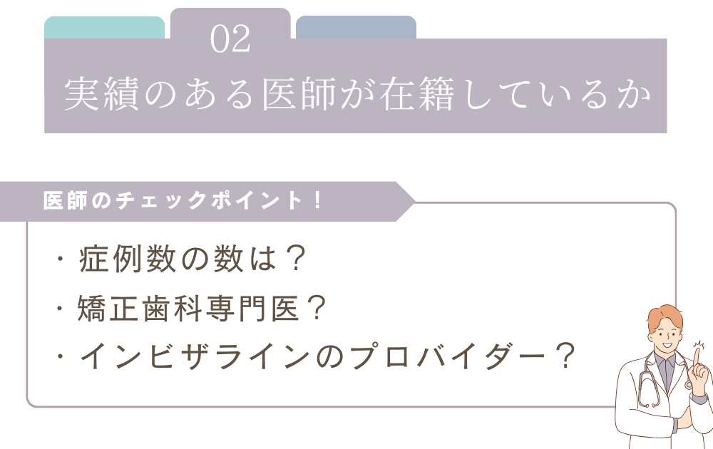 2.実績のある医師が在籍しているか