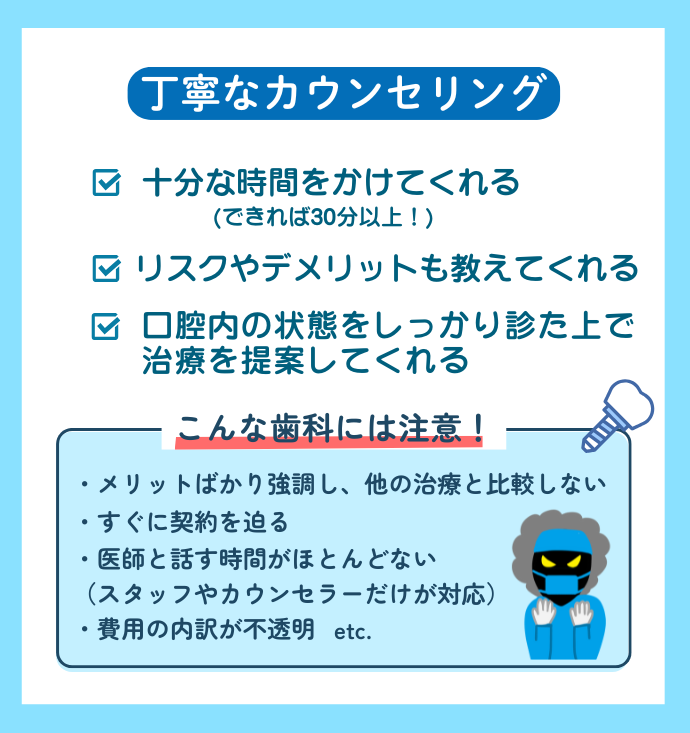 インプラントの丁寧なカウンセリングの特徴