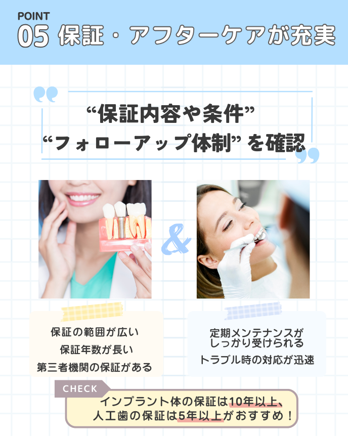 Point⑤保証・アフターケアが充実