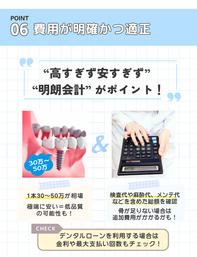 Point⑥費用が適正で明確