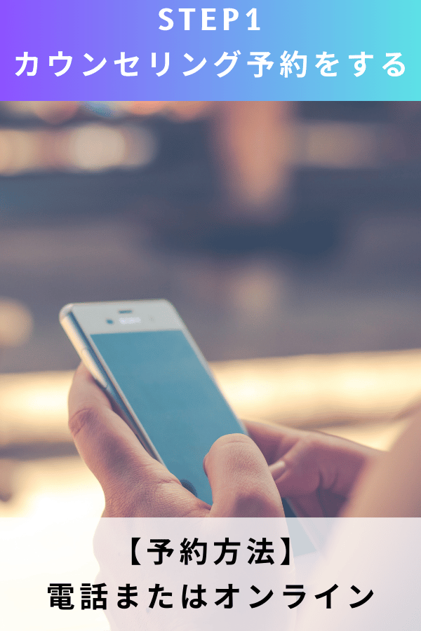 ステップ1：カウンセリングの予約をする