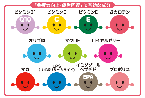 《免疫力向上・疲労回復》に有効な成分