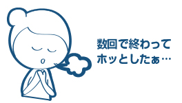 短期間で処置が終わってホッとしているイメージ