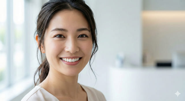 歯並び矯正で自信に満ちた笑顔を手に入れた女性