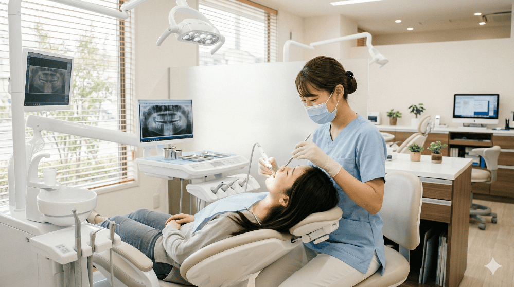 定期メンテナンスでインプラントを長持ちさせる様子